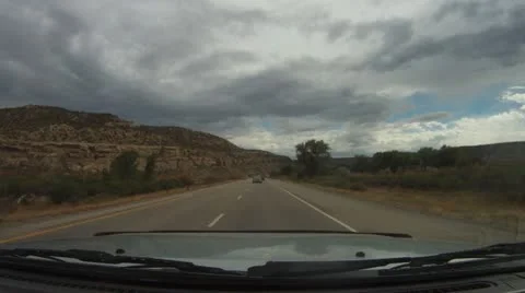 Driving west off the Rockies in Colorado - lower canyon - 6 Stock Footage