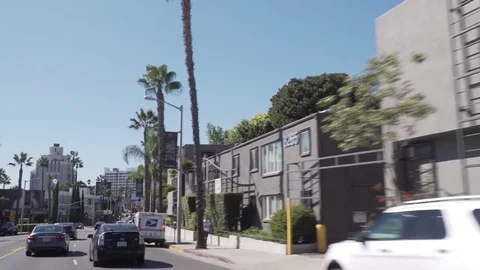 Driving west on sunset blvd, los angeles Stock Footage 84185618