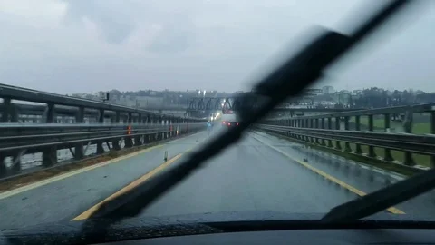 Driving on wet roads 스톡 동영상 102045897