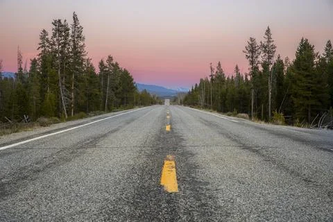 Driving when the sun sets Foto stock