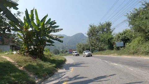 Driving on Winding road in Nepal Stock Footage 163273514