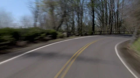 Driving Windy Road Stock Footage 31982664