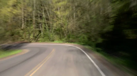 Driving Windy Road Stock Footage 31982673