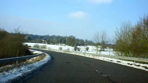 Driving in the winter Stock Footage 10745492