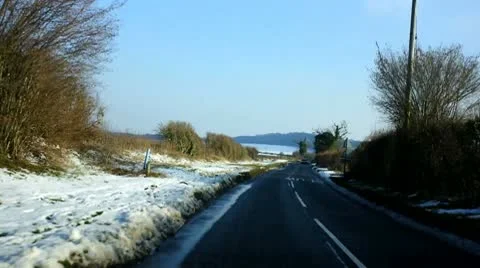 Driving in the winter Stock Footage 10745732