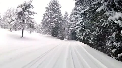 Driving in winter Stock Footage 20534949