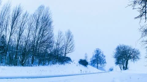 Driving in winter Stock Footage