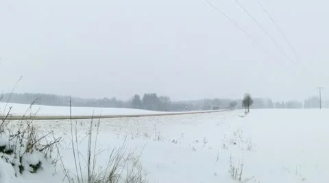 Driving in winter Stock Footage 20535173