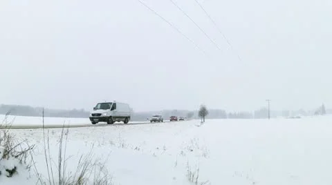 Driving in winter Stock Footage 20535179