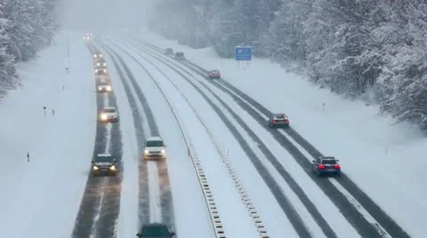 Driving in winter Stock Footage 20535715