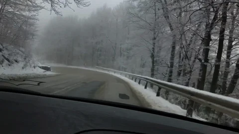Driving in winter Stock Footage 98533561