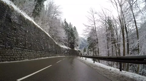 Driving in winter landscape in germany Stock Footage 48649108