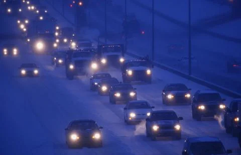 Driving In Winter Stock Photos