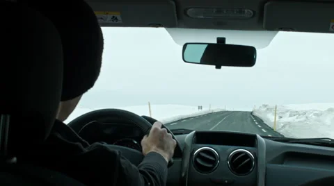 Driving in winter travel Stock Footage 53085708