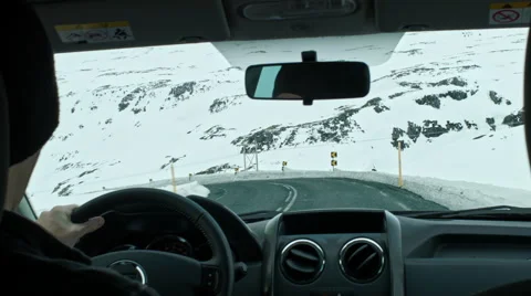 Driving in winter travel Stock Footage 53085761