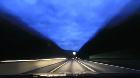 DrivingNightTimelapse 库存影片 22035017