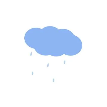 Drizzle rain and clouds cute hand drawn doodle minimalist vector illustration Illustrazione stock