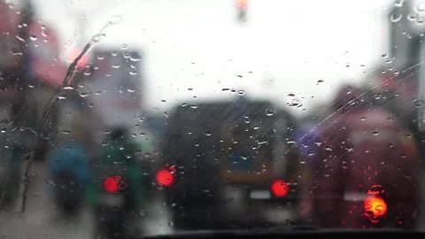 Drizzle on the road Stock Footage 272588123