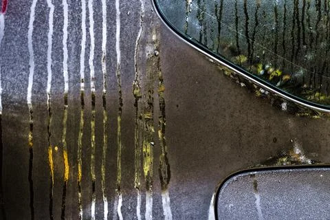 Drizzle on the surface of the car Stock Photos