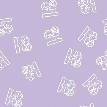 Drizzle weather line vector seamless pattern Stock Illustration