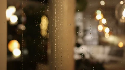 Drizzled window, Light blur, Blurred effect Stock-Footage 305769142