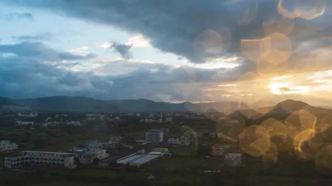 Drizzling rain sunset Stock Footage 160012201