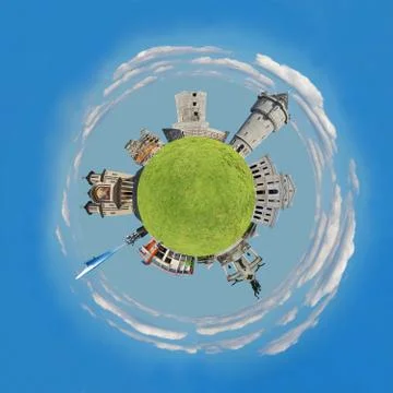 Drobeta turnu severin tiny planet Stock Photos