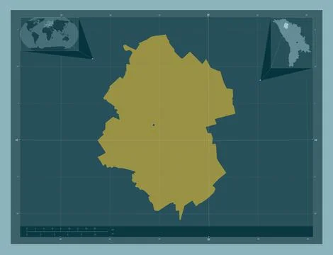 Drochia, Moldova. Solid color shape. Locations of major cities of the region 库存插图