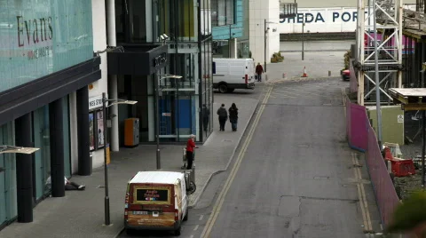 Drogheda Timelapse of an Irish Town 21 looking down on a street Stock Footage