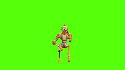Droid Analyze Sample Green Screen Animation 4K Rendering Stockbeeldmateriaal 263864806