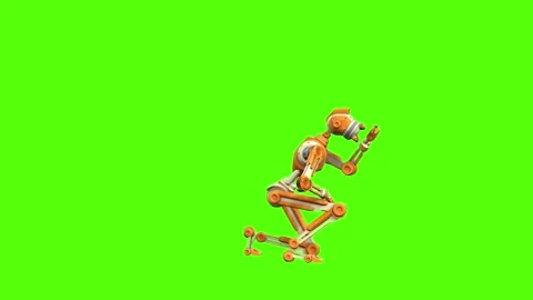 Droid Analyze Sample Green Screen Animation 4K Rendering 動画素材 263864808
