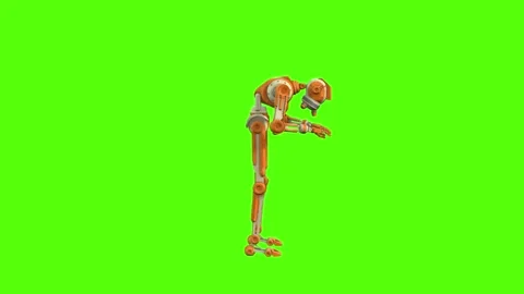 Droid analyzing Sample Green Screen Animation 4K Rendering Vídeos de archivo 263864924