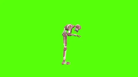 Droid Analyzing Sample Green Screen Animation 4K Rendering Vidéo 264550015
