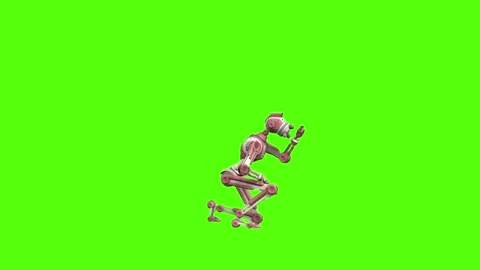 Droid Ananlyzing Sample Green Screen Animation 4K Rendering Stock-Footage 264549650