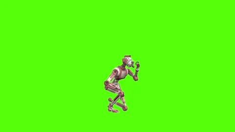 Droid Ananlyzing Sample Green Screen Animation 4K Rendering Vídeo Stock 264549652