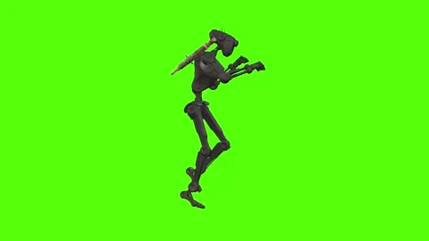 Droid Attack Green Screen Animation 4k Rendering Stock Footage 263272707