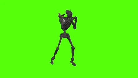 Droid Attack Green Screen Animation 4k Rendering Video stock 263272761