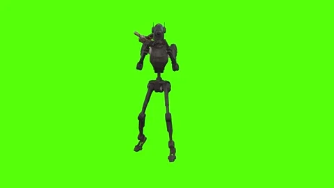 Droid Attack Green Screen Animation 4k Rendering Stock-Footage 263272849