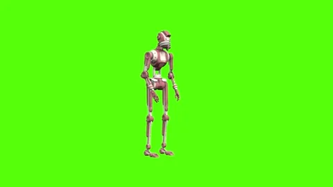Droid Attacked from Back Green Screen Animation 4K Rendering Vídeos de archivo 264549898