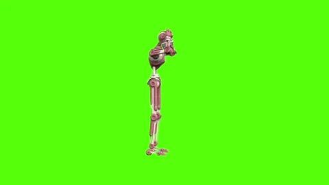 Droid Attacked from Back Green Screen Animation 4K Rendering Stock Footage 264549924