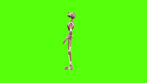 Droid Attacked from Front Green Screen Animation 4K Rendering 库存影片 264549841