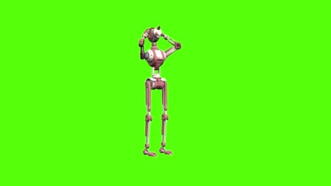 Droid Attacked from Front Green Screen Animation 4K Rendering Vídeos de archivo 264549866