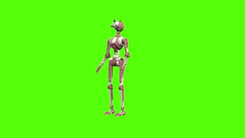 Droid Attacked from Front Green Screen Animation 4K Rendering Vidéo 264549948