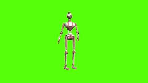 Droid Attacked from Left Green Screen Animation 4K Rendering 動画素材 264549818