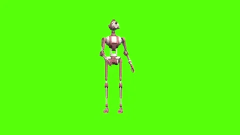 Droid Attacked from Right Green Screen Animation 4K Rendering 動画素材 264549763