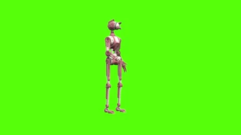 Droid Attacked from Right Green Screen Animation 4K Rendering Stock-Footage 264549899