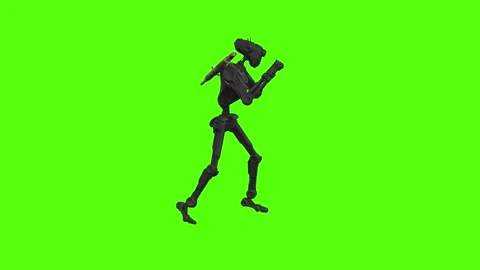 Droid Combat Ready Green Screen Animation 4k Rendering 動画素材 263395641