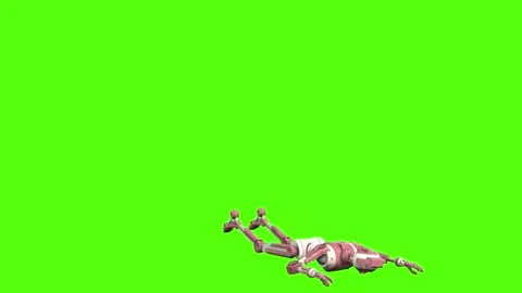Droid Death Green Screen Animation 4K Rendering Stock Footage 264549994