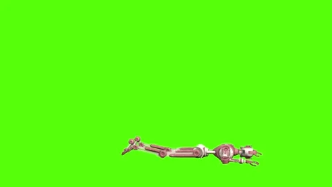 Droid Death Kneeling Green Screen Animation 4K Rendering Stock Footage 264549967