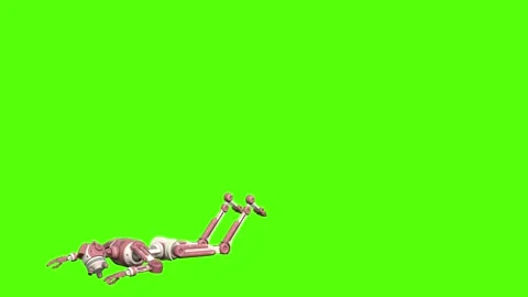 Droid Death Normal Green Screen Animation 4K Rendering Видео 264549995